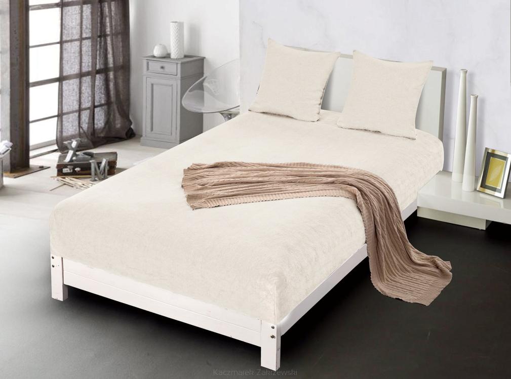 Prześcieradło polarowe z gumką MIŚ 200x220 kremowe