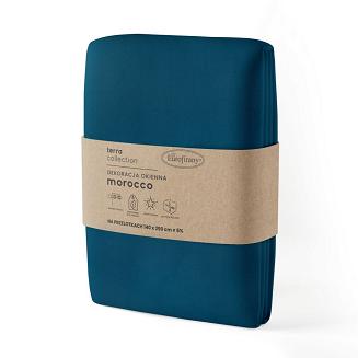 Zasłona gotowa na przelotkach MOROCCO 140x250 Eurofirany ciemny niebieski