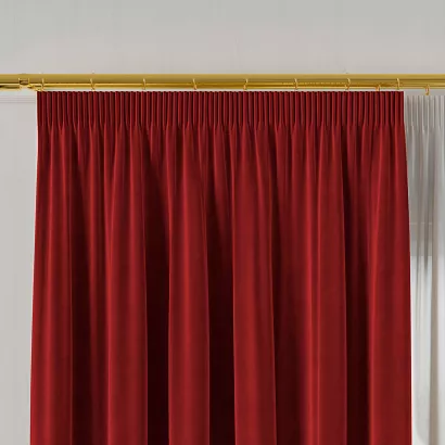 Zasłona gotowa na taśmie VELVI 140x260 czerwona