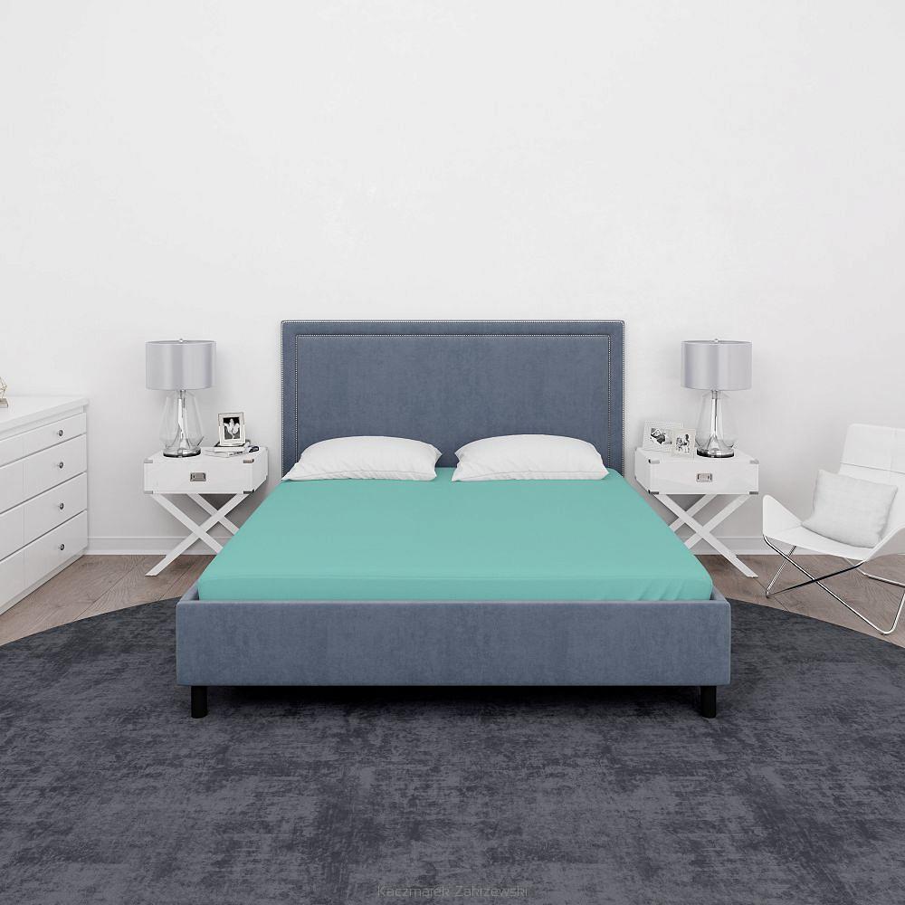 Prześcieradło flanelowe 160x210 jasno turkusowe