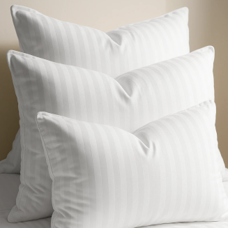 Poszewka hotelowa adamaszek 50x70 premium biała pasy 1 cm