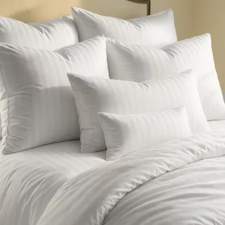 Poszewka hotelowa adamaszek 50x70 premium biała pasy 1 cm