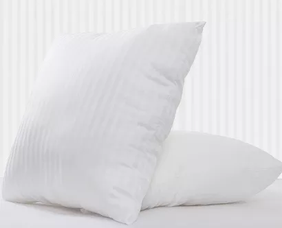 Poszewka hotelowa adamaszek 50x70 premium biała pasy 1 cm zapinana na zakład