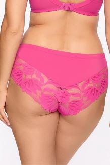 Figi damskie z koronką i tiulem Keto 1134 fuksja