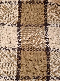 Komplet dekoracyjny narzuta 160x205 + 2x 60x160 ROMBY-KRATKA camel brąz wanilia