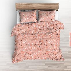 Pościel z kory 160x200 ciemnołososiowa roślinna łączka