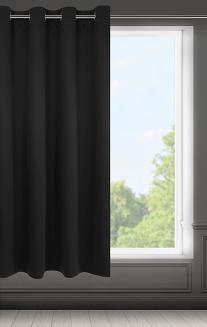 Zasłona gotowa na przelotkach LOGAN 140x175 Eurofirany czarny