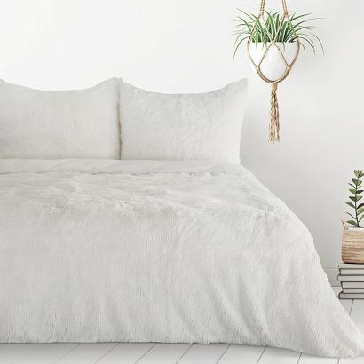 Pościel TIFFANY 200x220 Design91 kremowa o strukturze futra