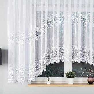 Firanka żakardowa gotowa na żabki VIOLETTA 420x160 biała