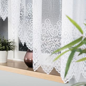 Firanka żakardowa gotowa na żabki VIOLETTA 420x160 biała