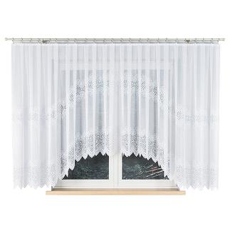 Firanka żakardowa gotowa na żabki VIOLETTA 420x160 biała