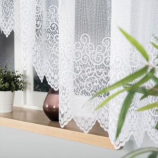 Firanka żakardowa gotowa na żabki VIOLETTA 420x160 biała