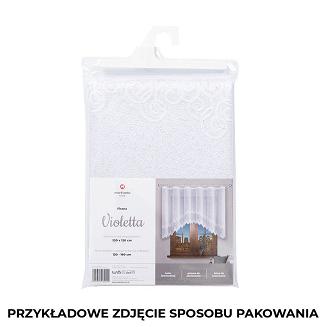 Firanka żakardowa gotowa na żabki VIOLETTA 420x160 biała