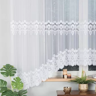 Firanka żakardowa gotowa na żabki DARIA 350x175 biała