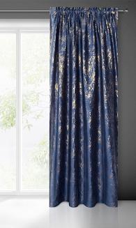 Zasłona gotowa na taśmie KORNELIA 140x270 Eurofirany granatowy/złoc