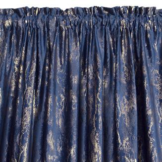 Zasłona gotowa na taśmie KORNELIA 140x270 Eurofirany granatowy/złoc