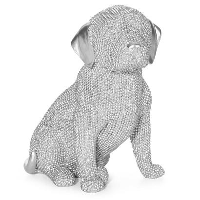 Figurka dekoracyjna ELDO 14x9x16 Eurofirany srebrny pies buldog