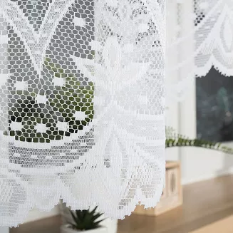Firanka żakardowa gotowa na żabki FLORENTYNA 330x140 biała