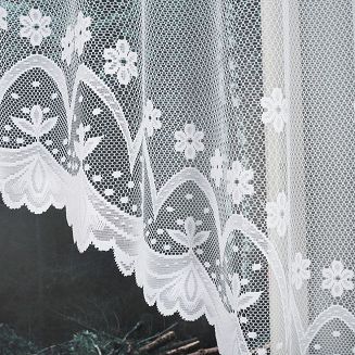 Firanka żakardowa gotowa na żabki FLORENTYNA 330x140 biała