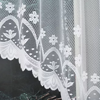 Firanka żakardowa gotowa na żabki FLORENTYNA 330x140 biała