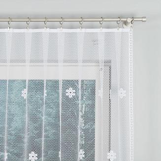 Firanka żakardowa gotowa na żabki FLORENTYNA 330x140 biała