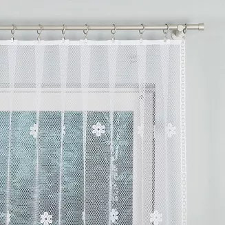 Firanka żakardowa gotowa na żabki FLORENTYNA 330x140 biała