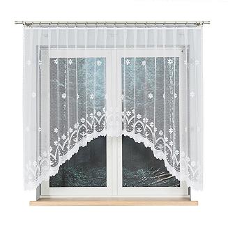 Firanka żakardowa gotowa na żabki FLORENTYNA 330x140 biała