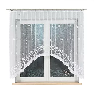Firanka żakardowa gotowa na żabki FLORENTYNA 330x140 biała
