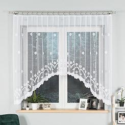 Firanka żakardowa gotowa na żabki FLORENTYNA 330x140 biała