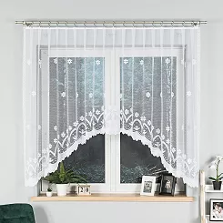 Firanka żakardowa gotowa na żabki FLORENTYNA 330x140 biała