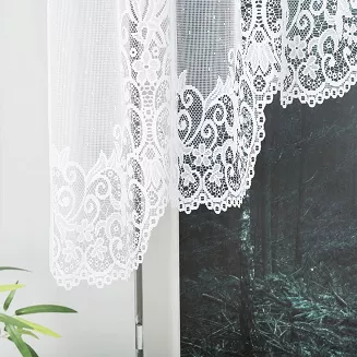 Firanka żakardowa gotowa na żabki BERENIKA 300x120 biała