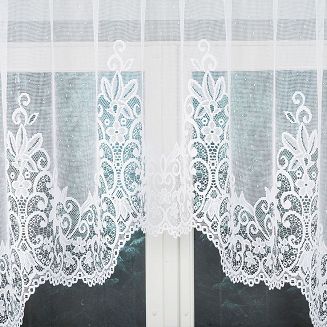 Firanka żakardowa gotowa na żabki BERENIKA 300x120 biała