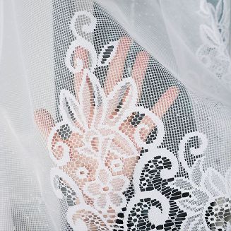 Firanka żakardowa gotowa na żabki BERENIKA 300x120 biała