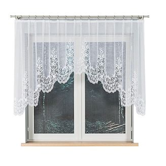 Firanka żakardowa gotowa na żabki BERENIKA 300x120 biała