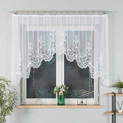 Firanka żakardowa gotowa na żabki BERENIKA 300x120 biała