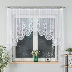 Firanka żakardowa gotowa na żabki BERENIKA 300x120 biała
