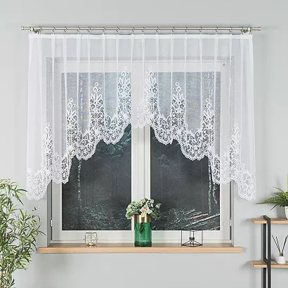 Firanka żakardowa gotowa na żabki BERENIKA 300x120 biała