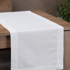 Obrus dekoracyjny ELLEN 40x200 Eurofirany biały/srebrny