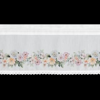 Firana gotowa na taśmie FLOWERY 130x50 Eurofirany biały
