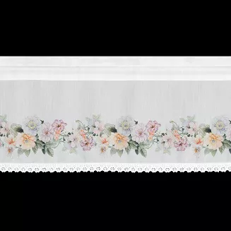Firana gotowa na taśmie FLOWERY 130x50 Eurofirany biały