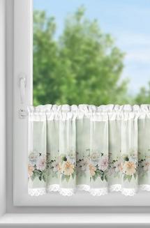 Firana gotowa na taśmie FLOWERY 130x50 Eurofirany biały