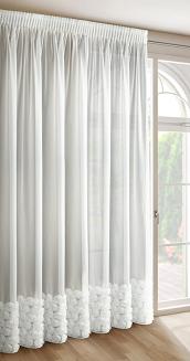 Zasłona gotowa na taśmie ROSES 350x270 Eva Minge Eurofirany biały