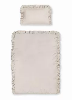 POŚCIEL BAWEŁNIANA BEŻOWA Z FALBANĄ /90X120/ mayamoo