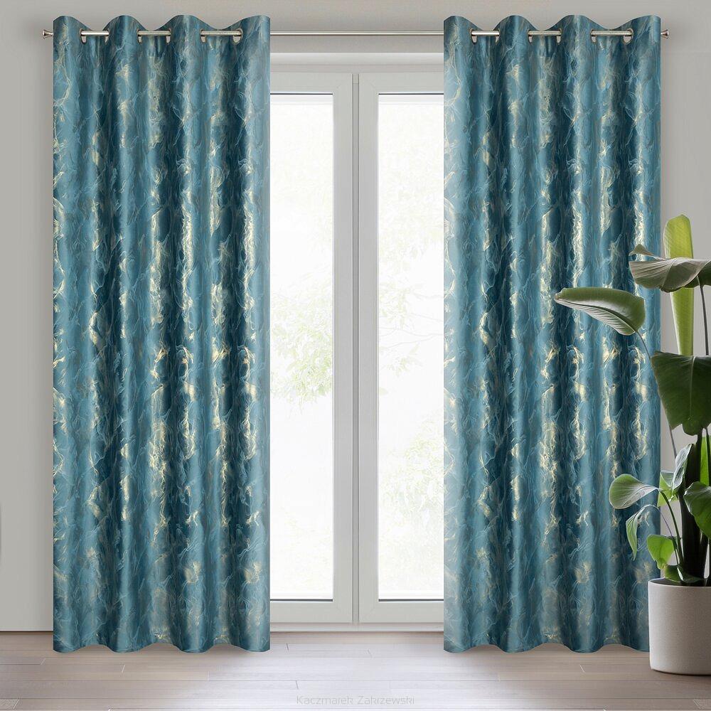 Zasłona gotowa na przelotkach MELODY 140x270 Eurofirany granatowy