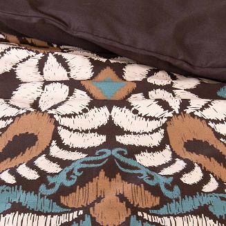 Pościel satyna bawełniana EXCLUSIVE ISOLA 160x200 Darymex brązowa ornamenty kwiatowe