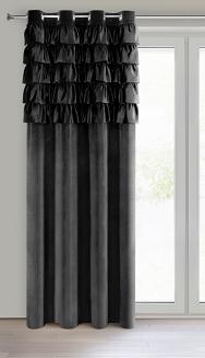 Zasłona gotowa na przelotkach AURA 140x250 Eurofirany czarny