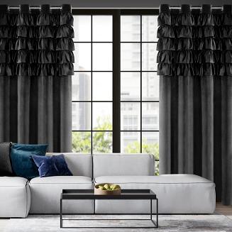 Zasłona gotowa na przelotkach AURA 140x250 Eurofirany czarny