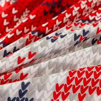 Pościel świąteczna 220x200 czerwona grafitowa skandynawski wzór sweterek