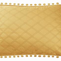 Poszewka dekoracyjna POMPOO 50x70 musztardowa z pomponami