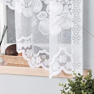 Firanka żakardowa gotowa na żabki PENELOPE 400x160 biała